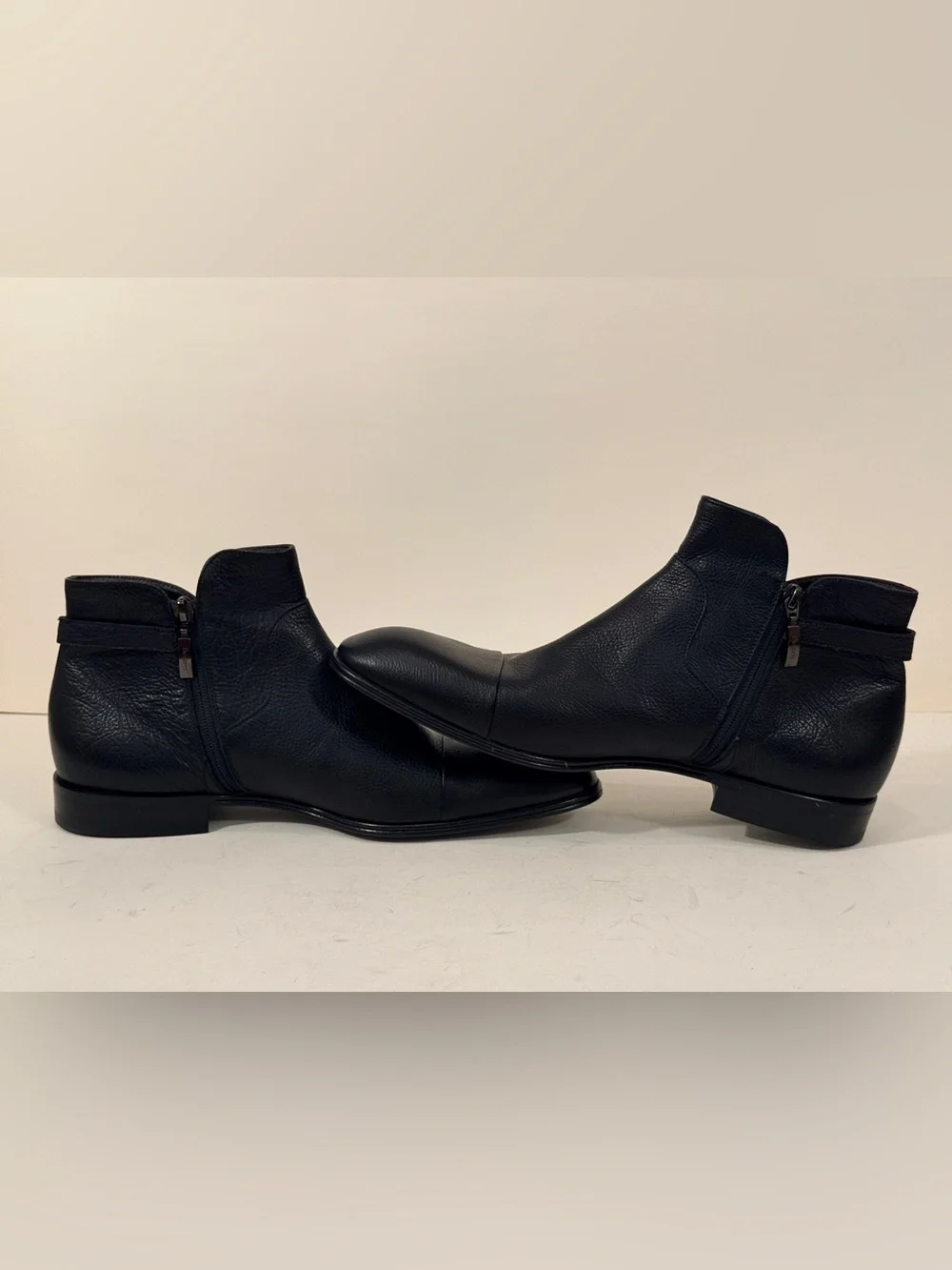 Cesare Paciotti Black Leather Dagger Ankle Boots 10 C NEW w/ Dust Bag Italy